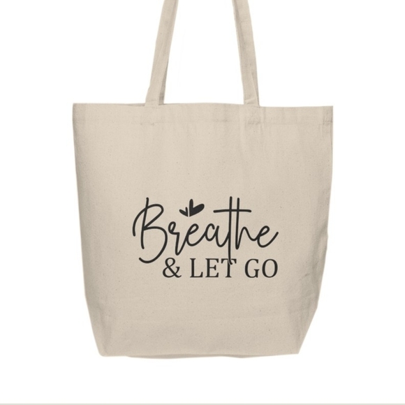 Breathe And Let Go Custom Tote Bag - Picture 2 of 3